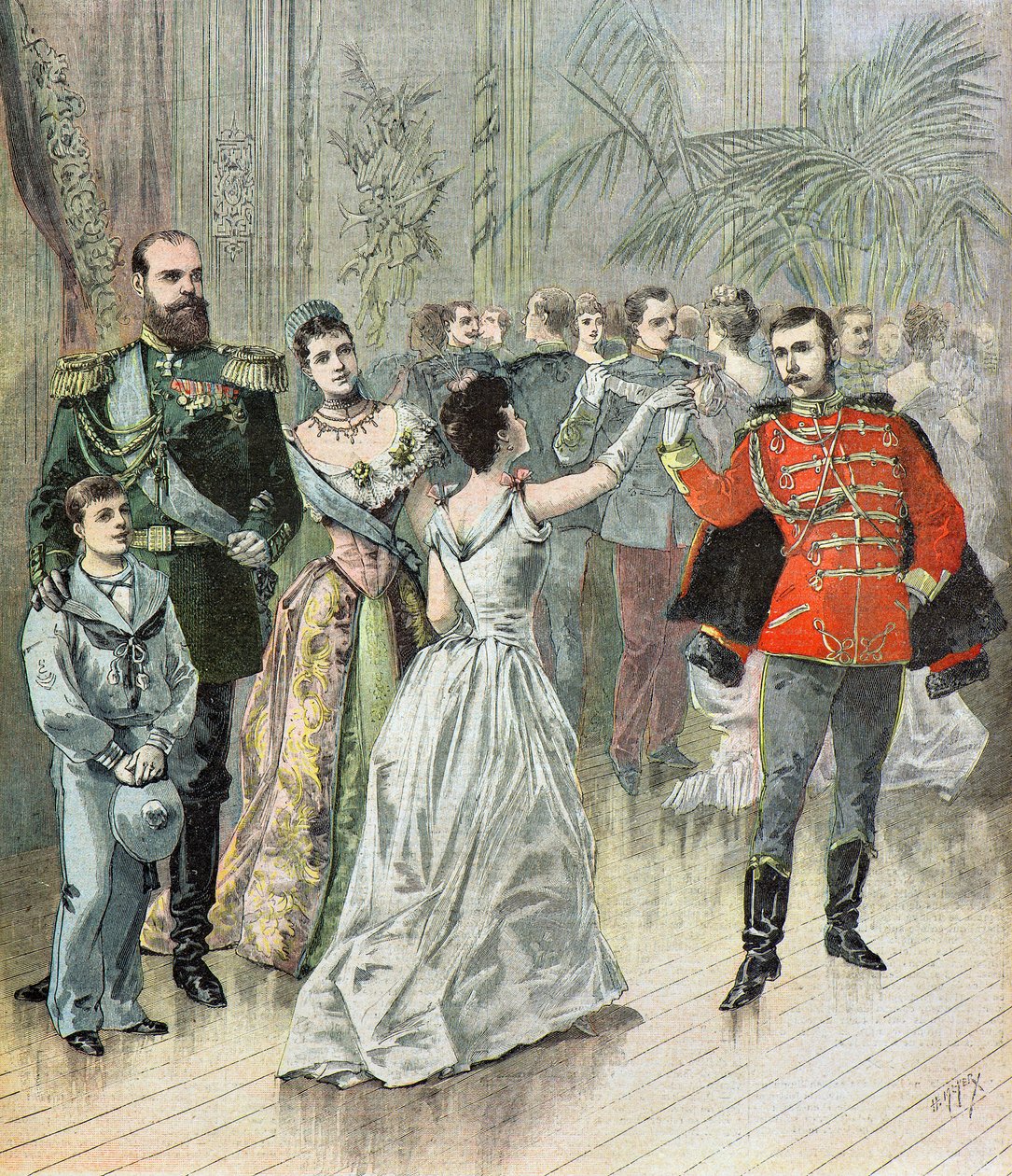 Tsar Alexander III and His Family by Henri Meyer