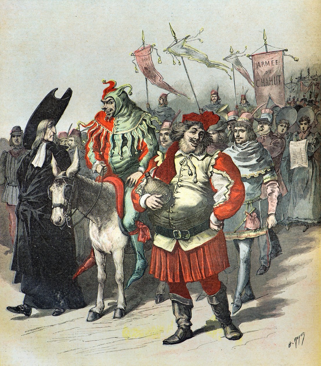 Parade of Disguised Parisian Students by Henri Meyer