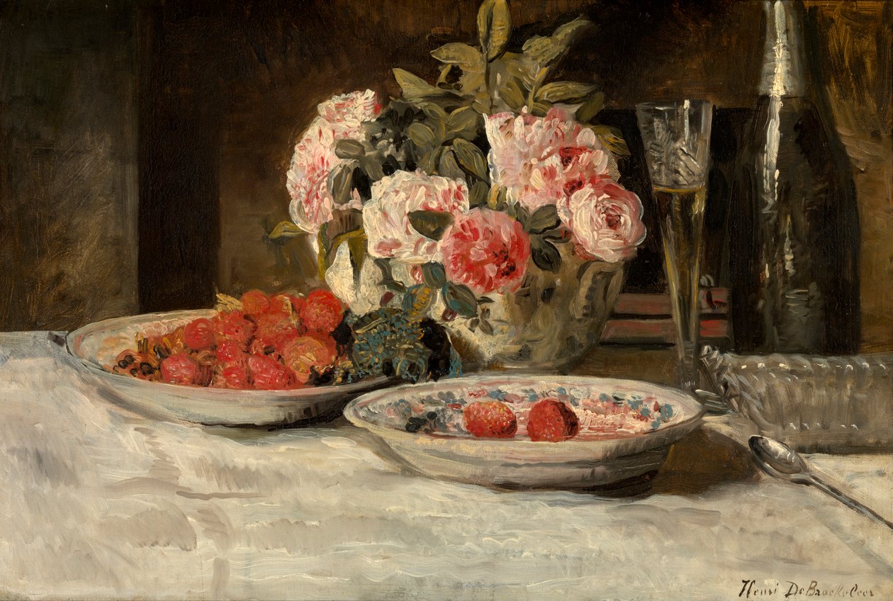 Strawberries with Champagne by Henri de Braekeleer