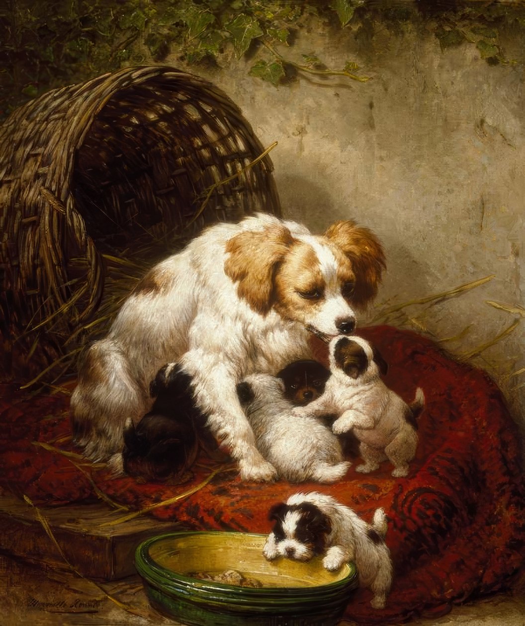 The Happy Family by Henriëtte Ronner Knip