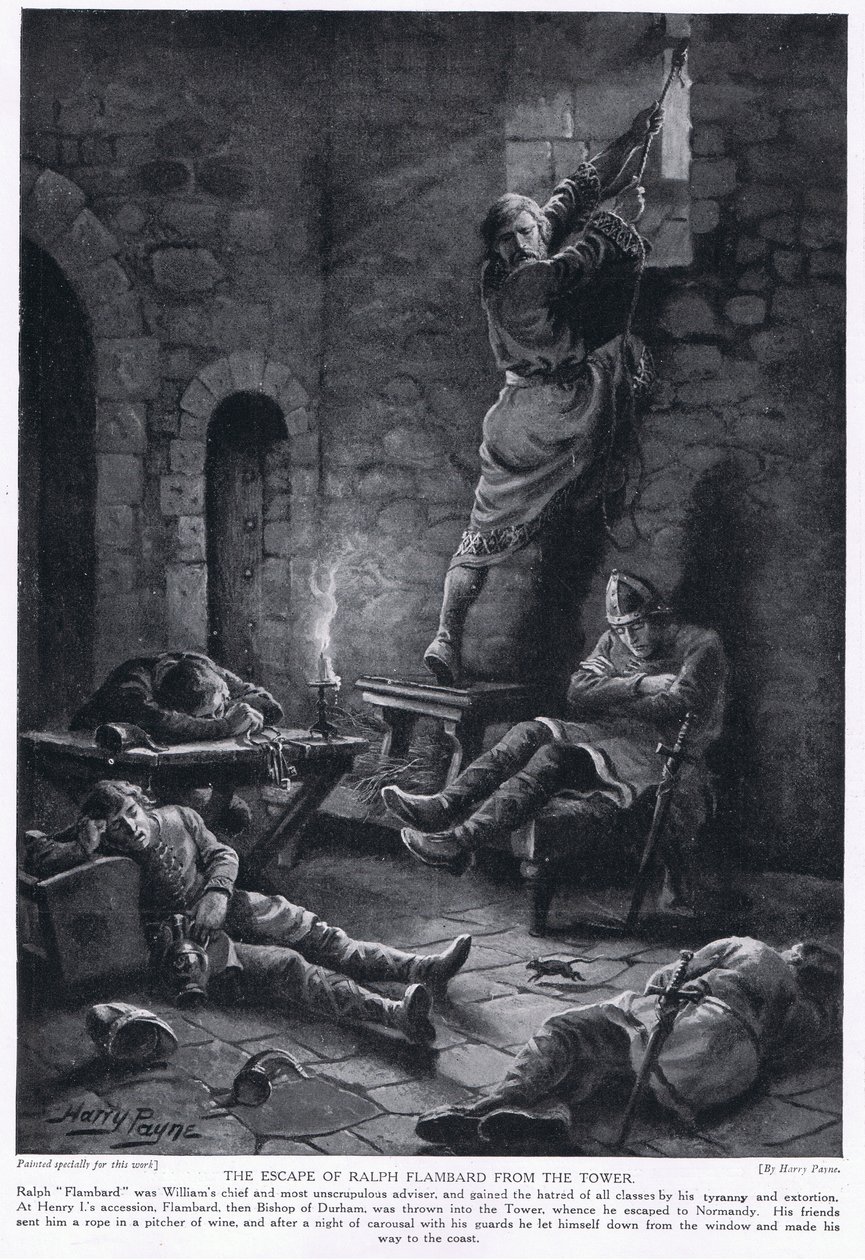 The Escape of Ralph Flambard from the Tower by Henry A. Payne