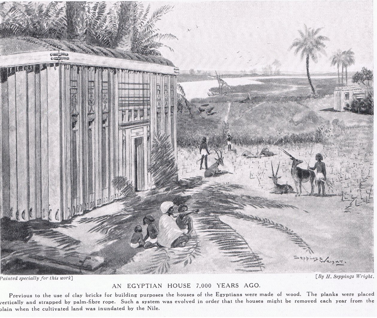 An Egyptian Home 7000 Years Ago by Henry Charles Seppings Wright