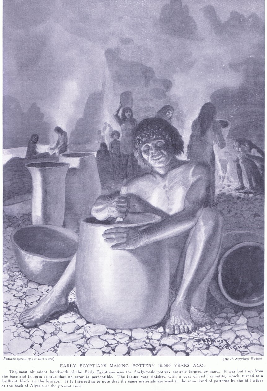 Early Egyptian Making Pottery 10,000 Years Ago by Henry Charles Seppings Wright