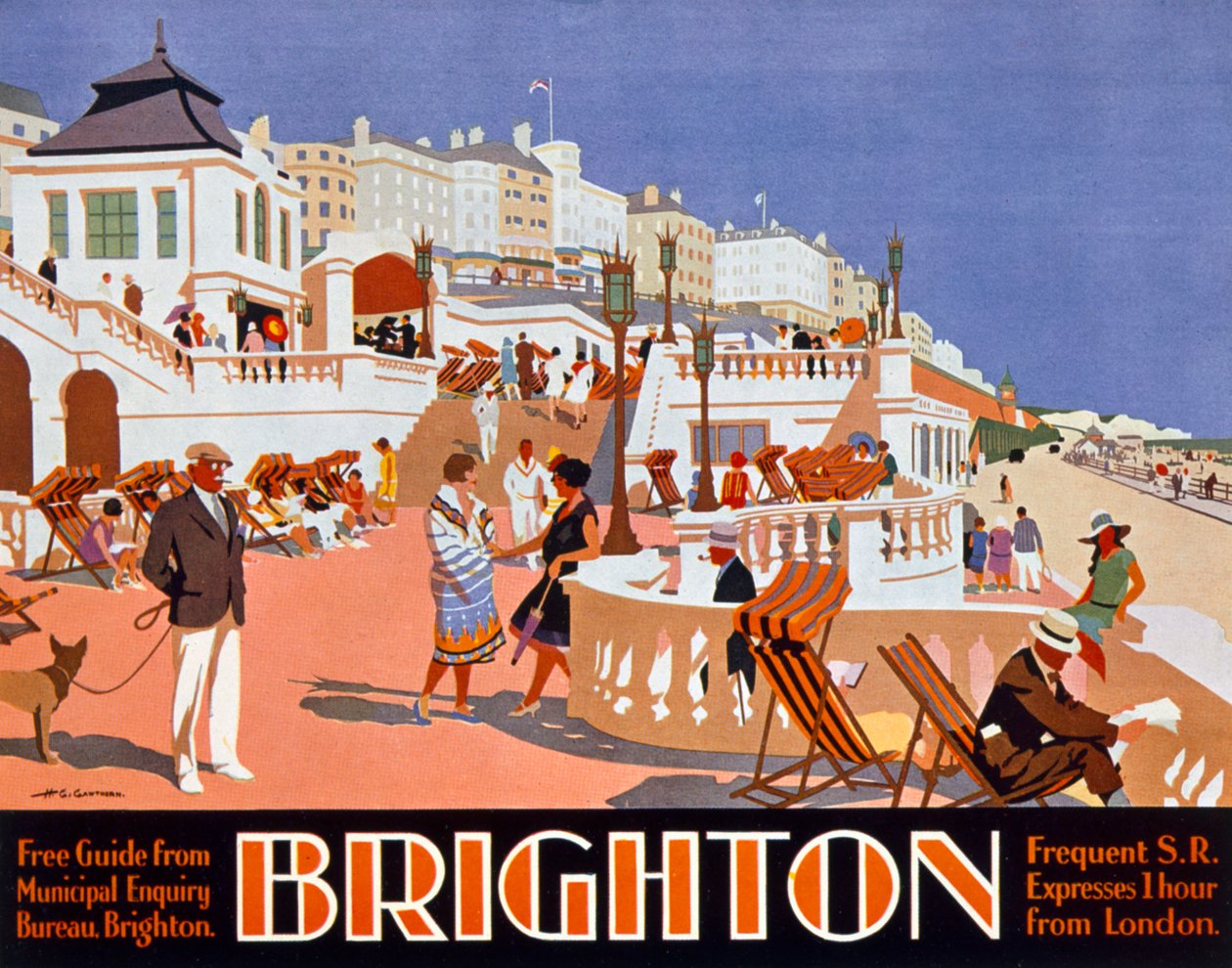 Poster Advertising Travel to Brighton by Henry George Gawthorn