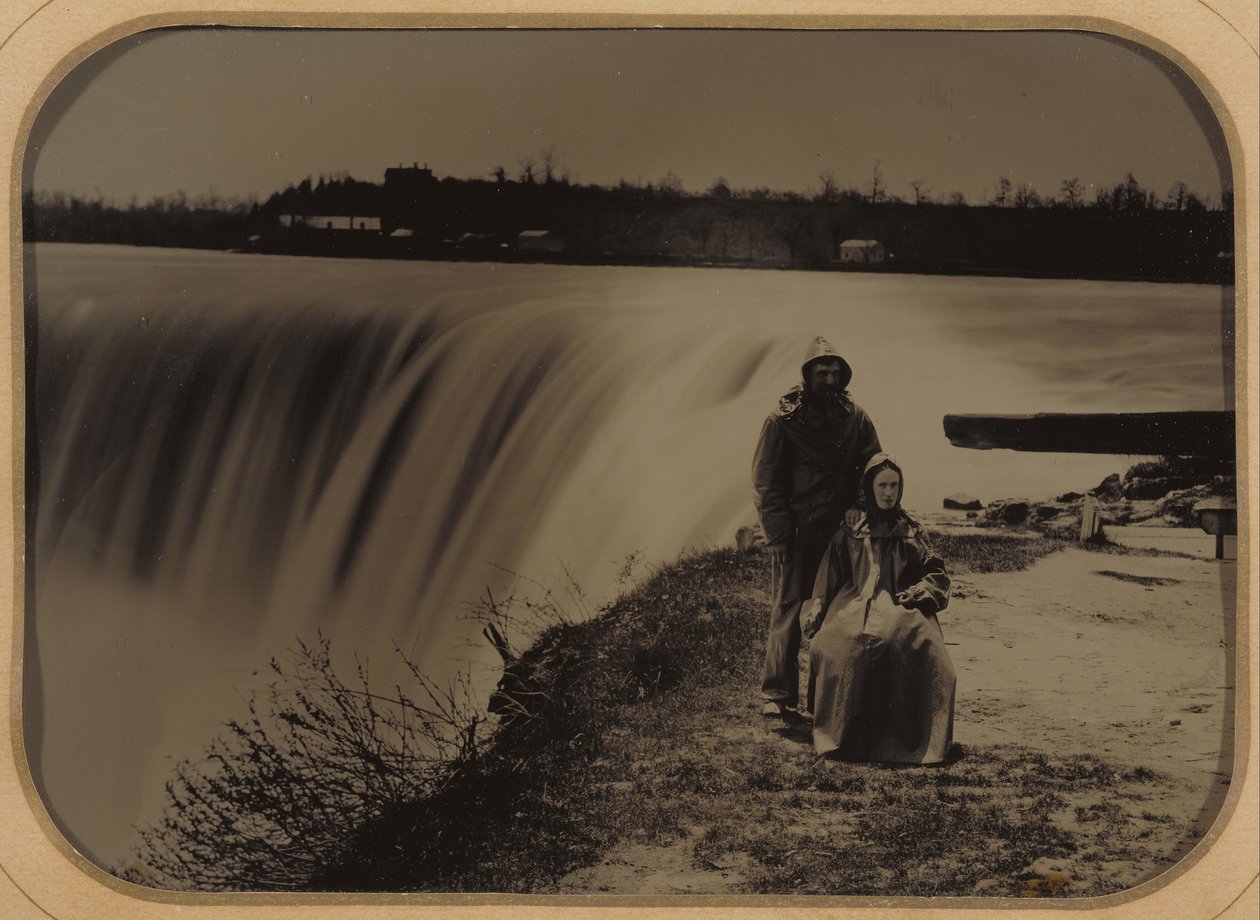 Couple at Niagara Falls in Waterproofs by Henry Hollister