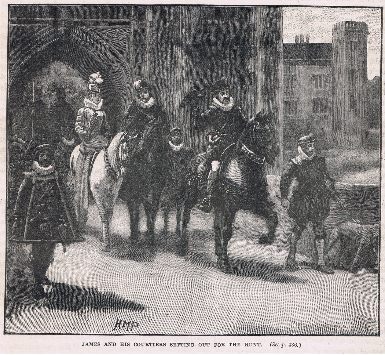 James and His Courtiers Setting Out for the Hunt by Henry Marriott Paget