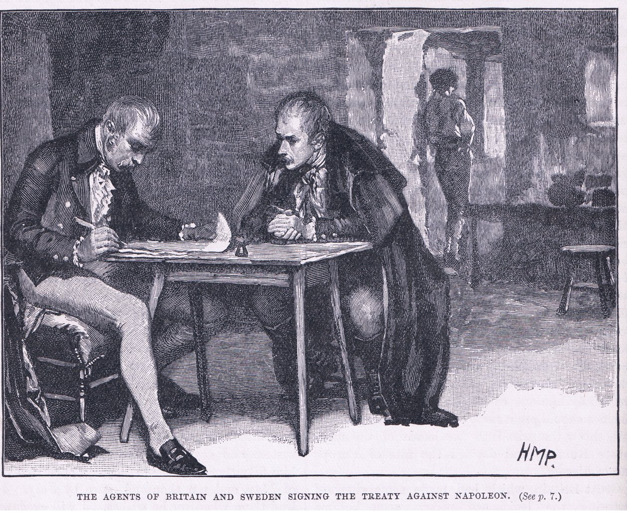 The Agents of Britain and Sweden Signing the Treaty Against Napoleon by Henry Marriott Paget