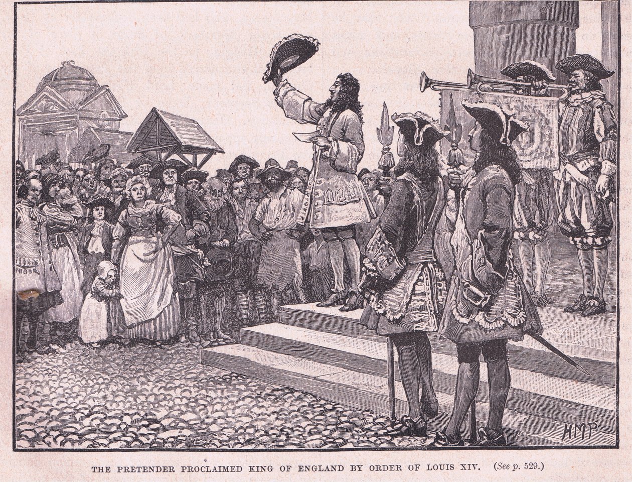 The Pretender proclaimed king of England by order of Louis XIV by Henry Marriott Paget