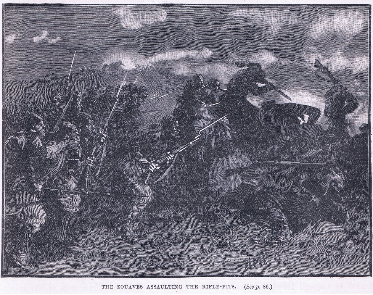 The Zouves assaulting a rifle pit 1855 AD by Henry Marriott Paget