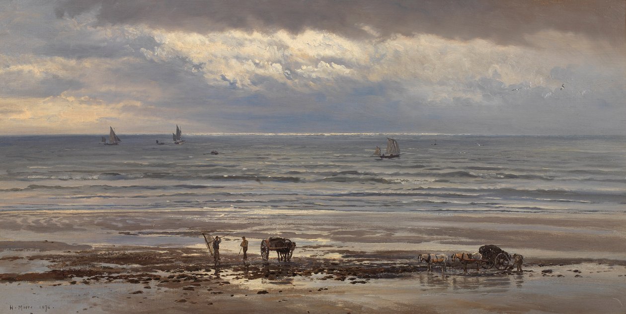 Kelp Gatherers - A Grey Morning, 1874 by Henry Moore