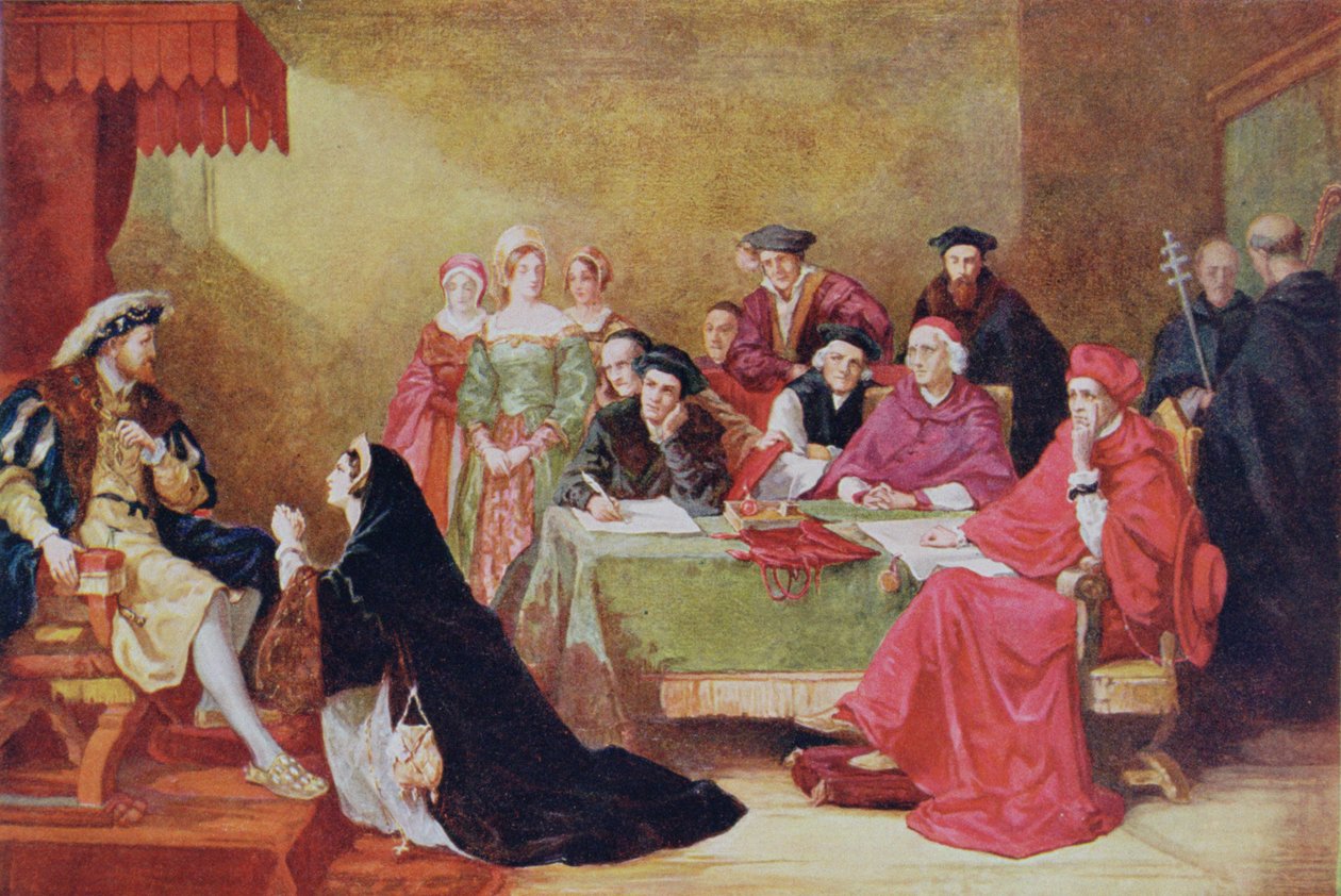 The Trial of Catherine of Aragon (1485-1536) illustration from 