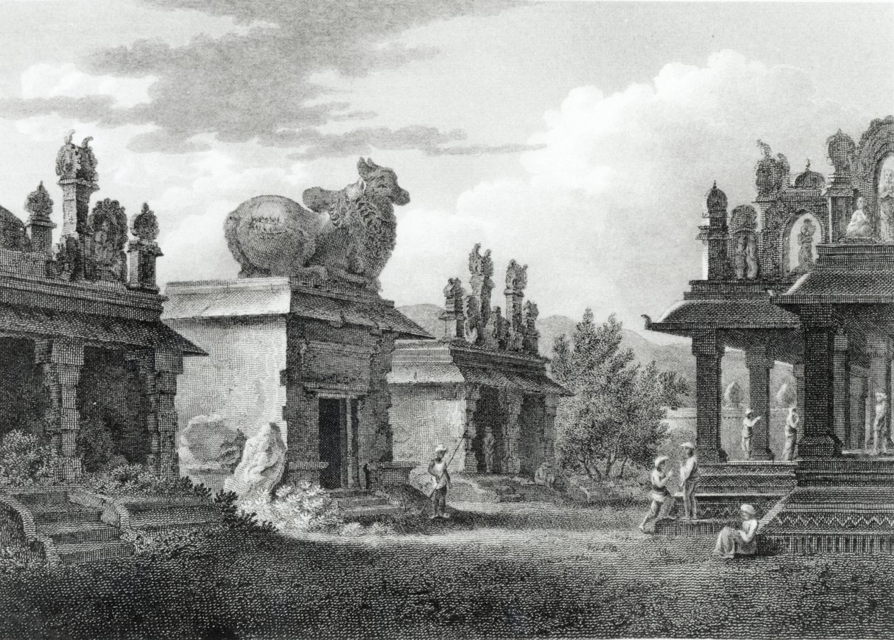 Pagodas at Calicut, Engraved by W. Angus by Henry Salt