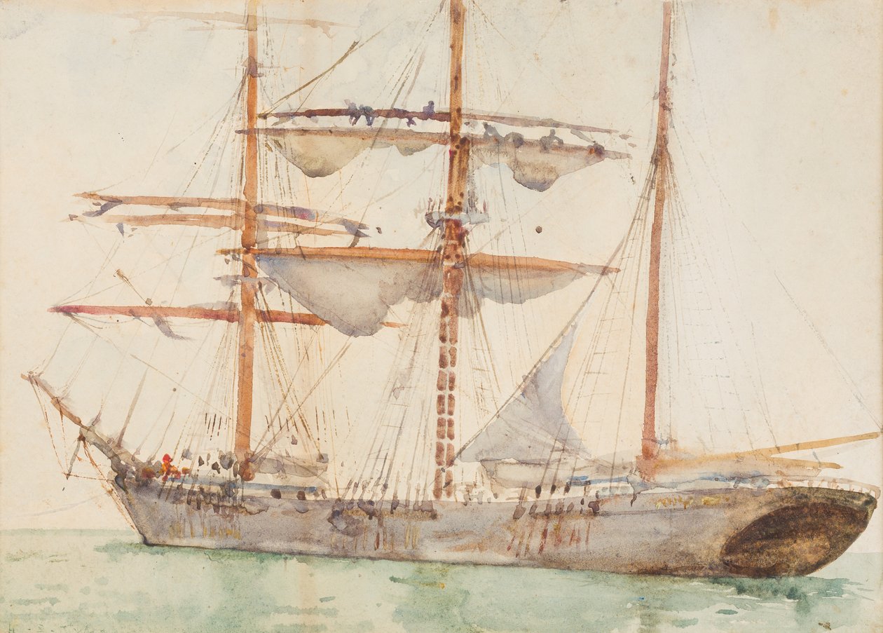 Barque at Anchor by Henry Scott Tuke