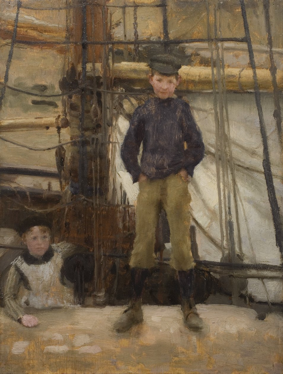 Two Children on Deck by Henry Scott Tuke
