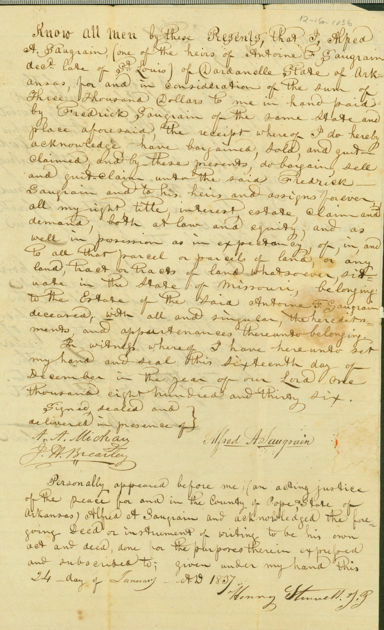 Alfred Has Sold the Land to His Brother Frederick for $3,000 by Henry Stinwell