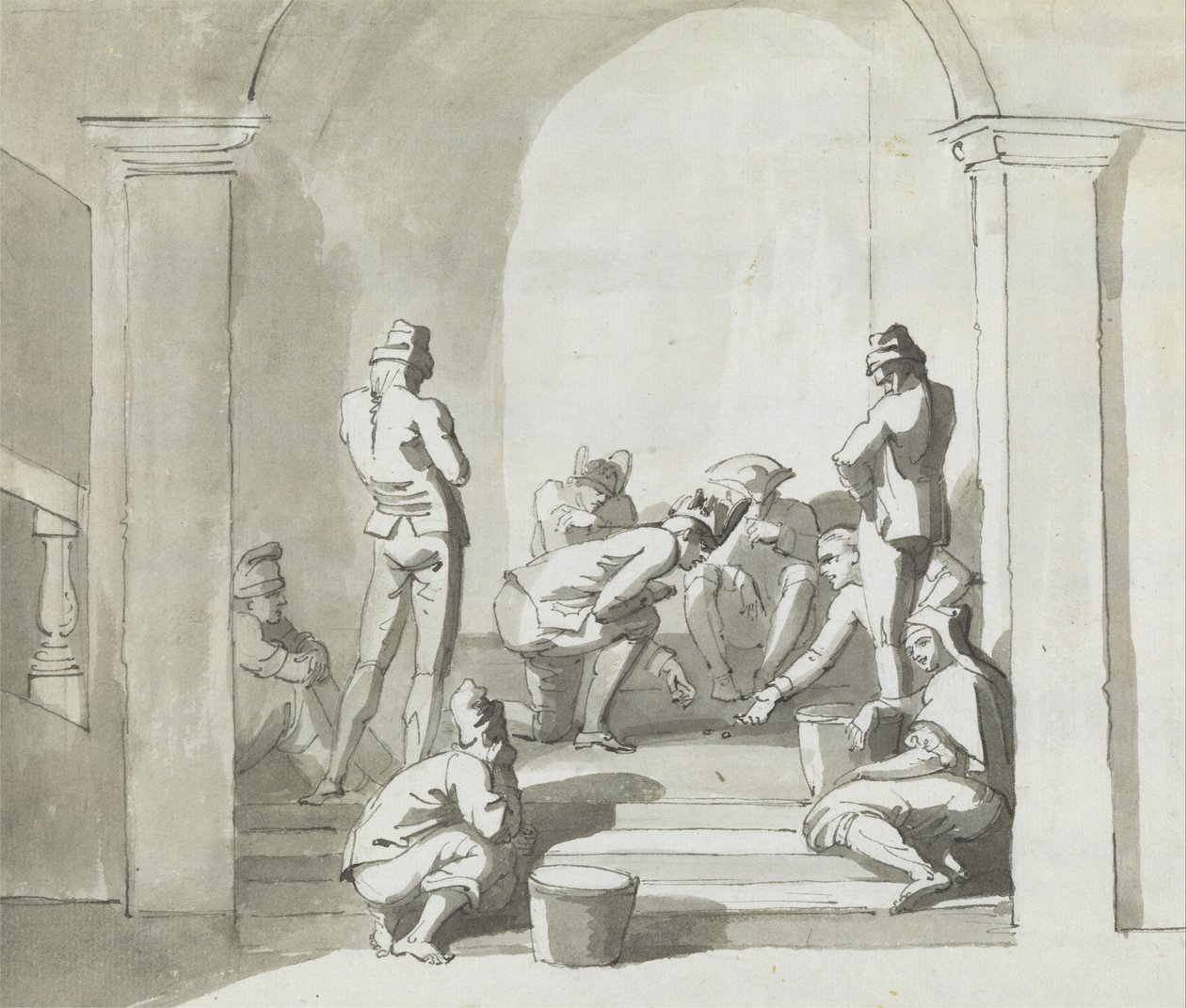 Playing at Dice, Trepani by Henry Tresham