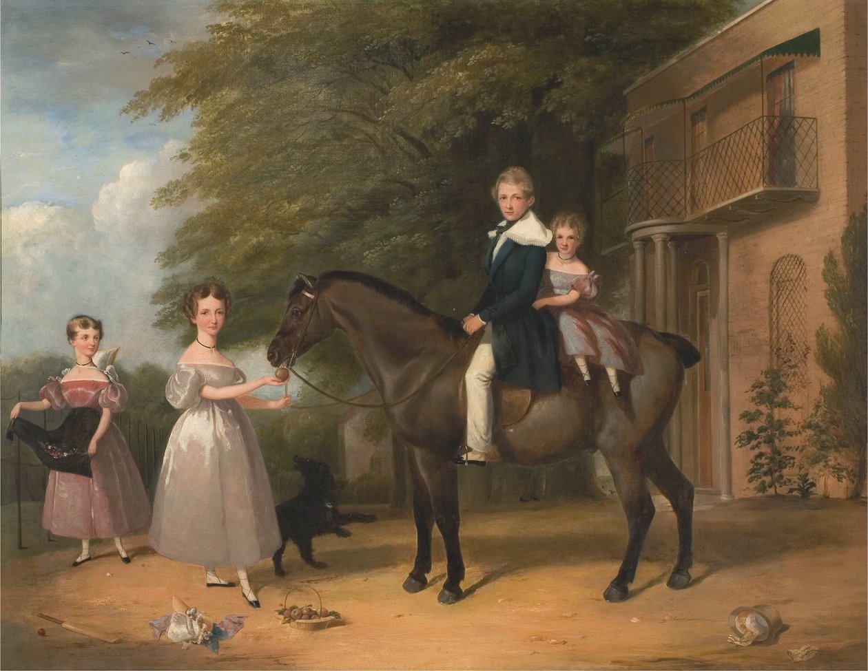 Children with Horse and Dog by Henry Barraud