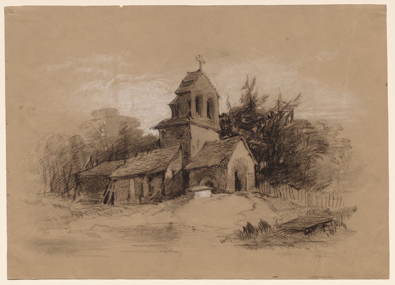 Church in a Landscape by Henry Bright
