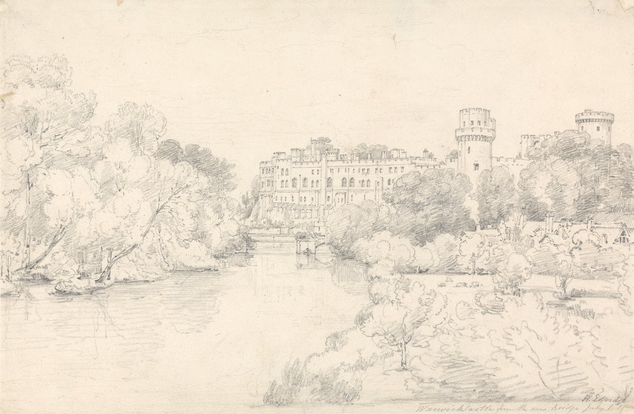 Warwick Castle from the New Bridge by Henry Edridge