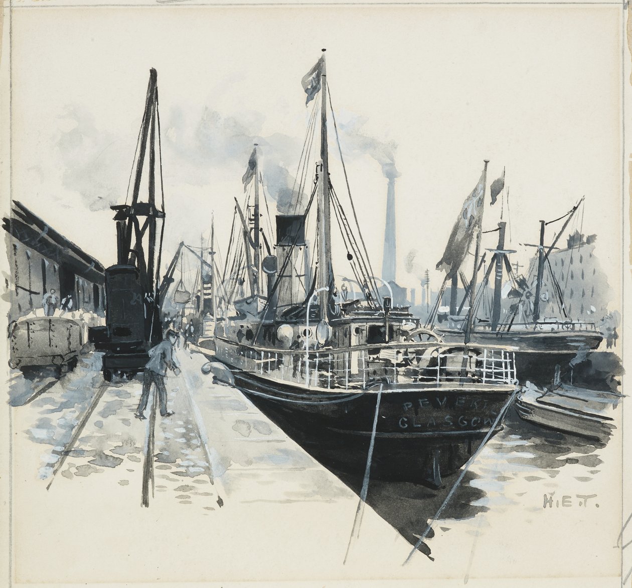 Loading in Pomona Dock by Henry Edward Tidmarsh