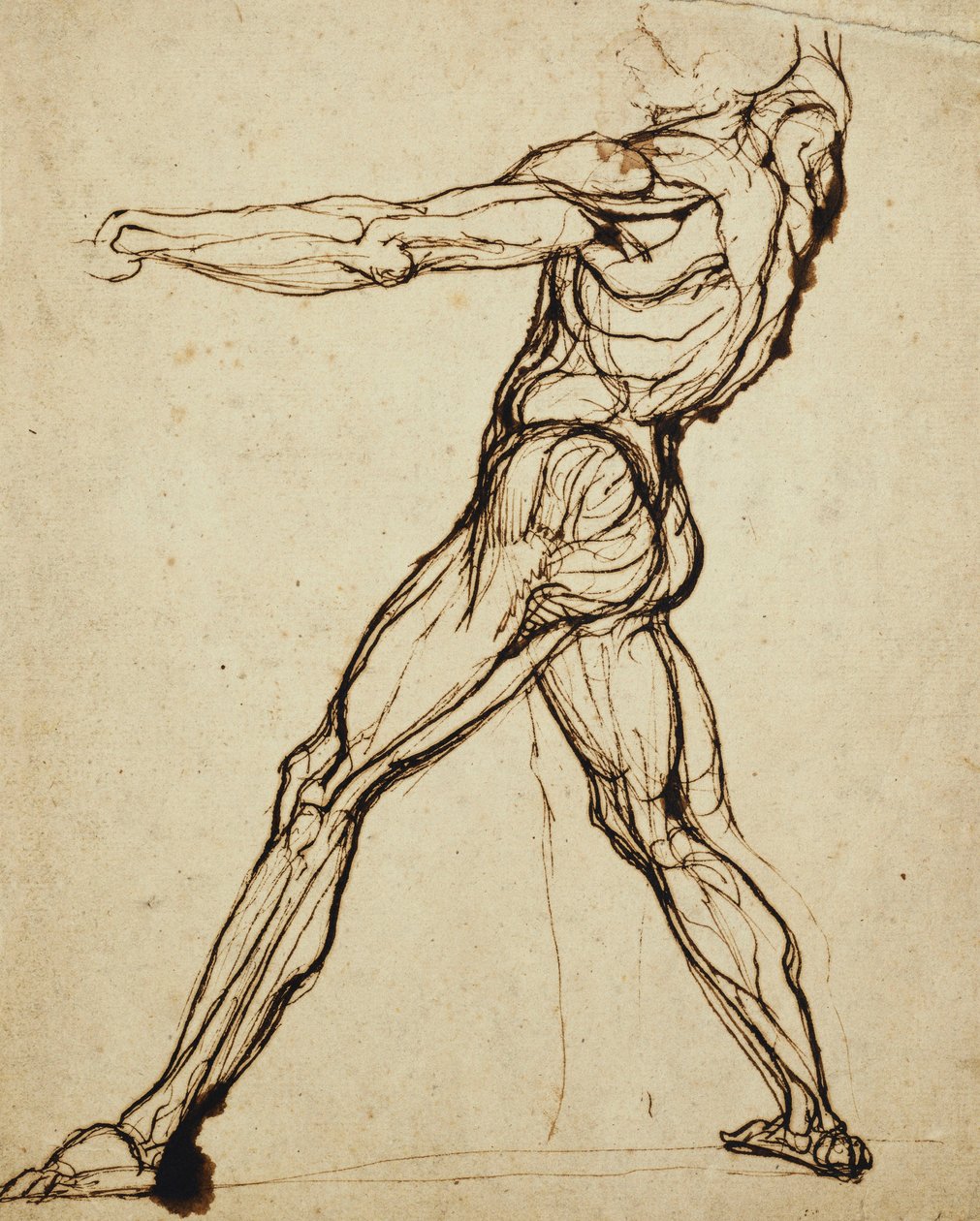 A Nude Throwing by Johann Heinrich Füssli