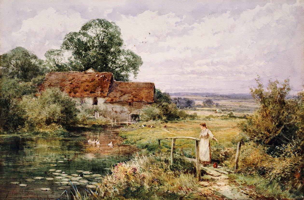 Watching the Ducks by Henry John Sylvester Stannard
