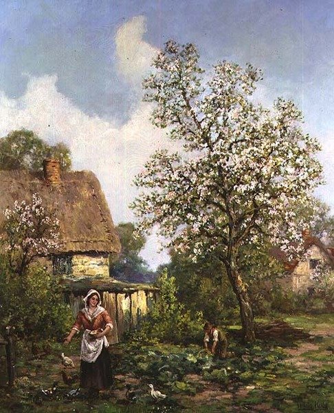 Feeding the Chickens by Henry John Yeend King