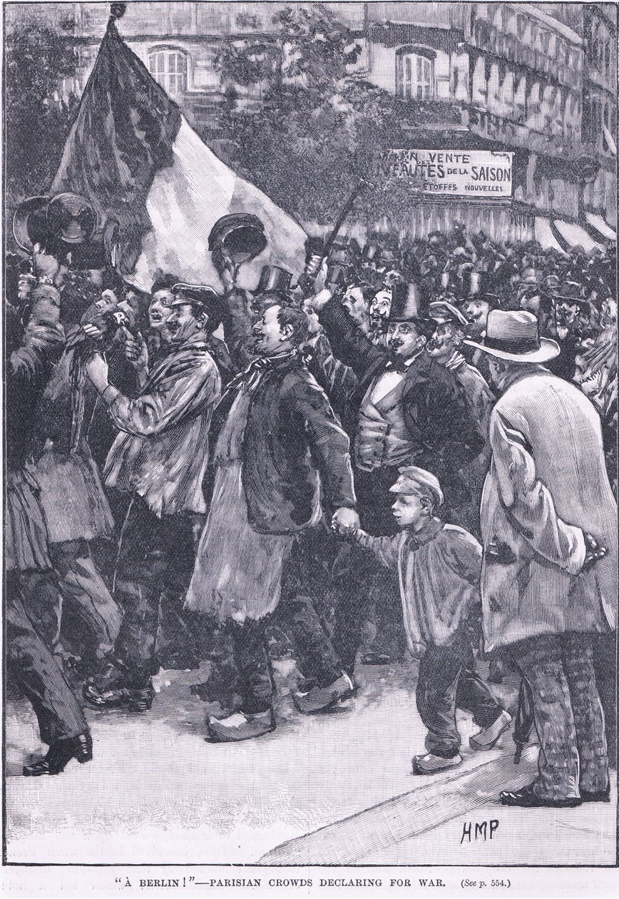 A Berlin Parisian Crowds Declaring War by Henry Marriott Paget
