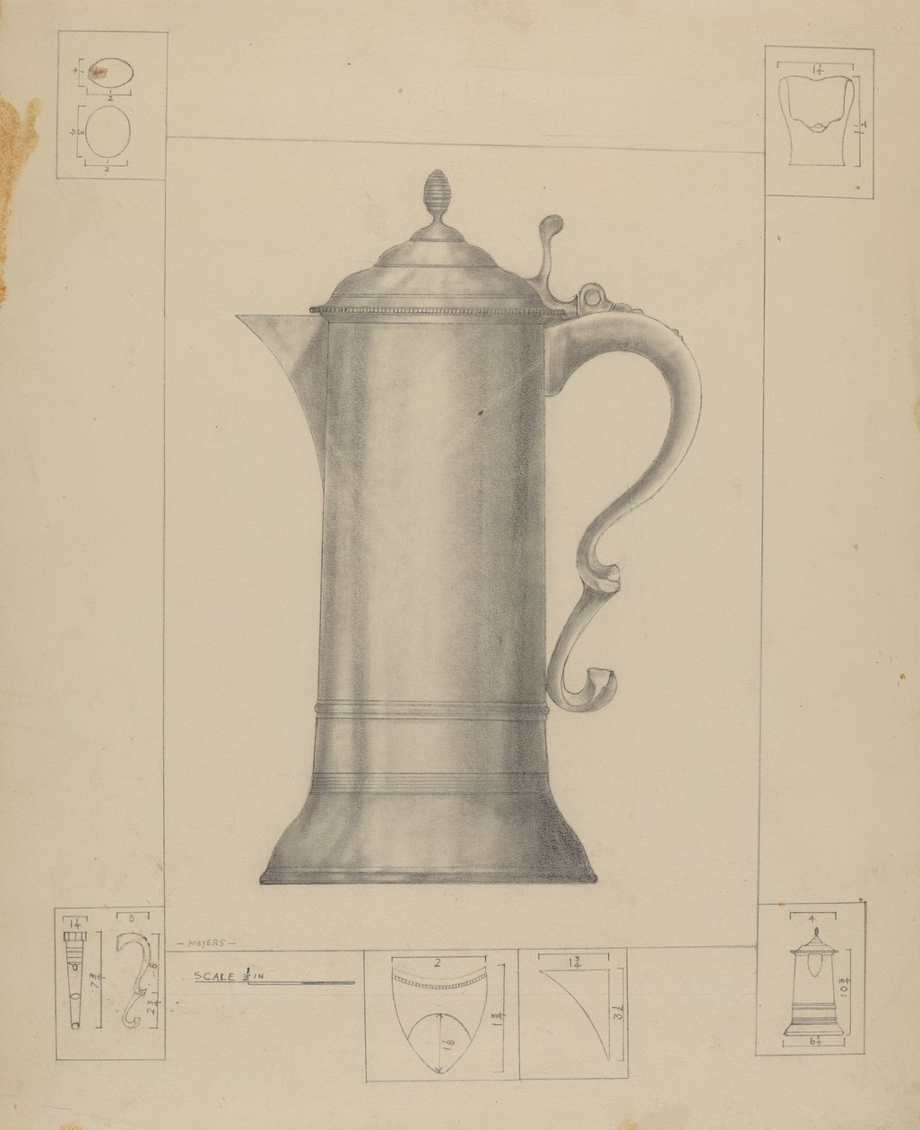 Pewter Flagon by Henry Meyers