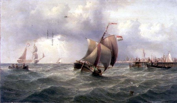 A Dutch Pink off a Jetty by Henry Redmore