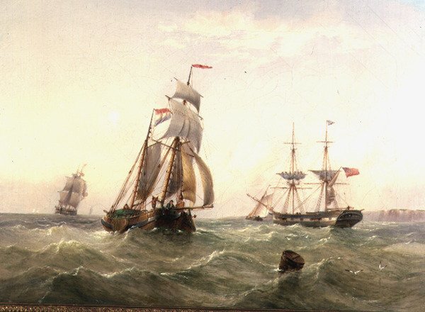 Vessels off a Coastline by Henry Redmore