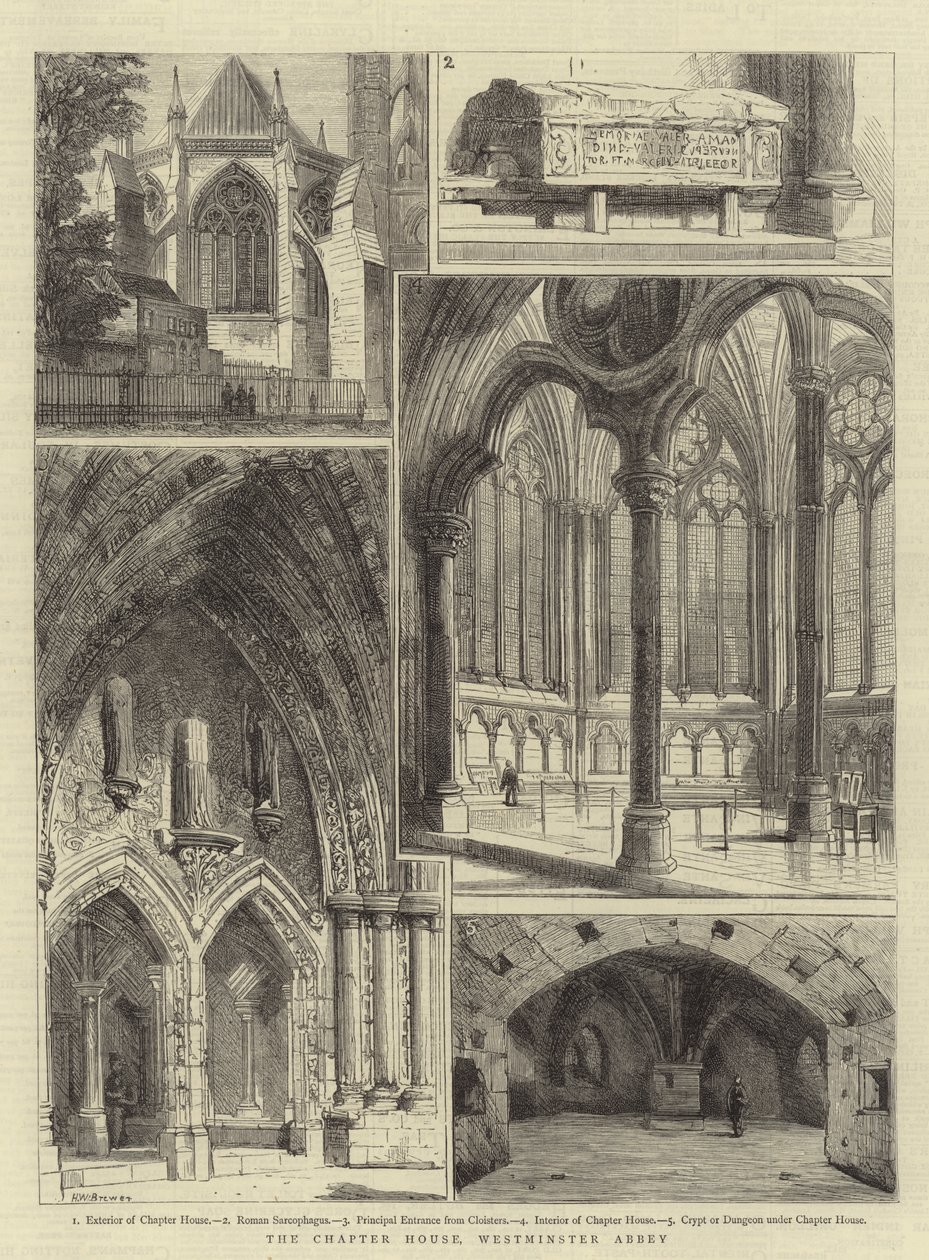 The Chapter House, Westminster Abbey by Henry William Brewer