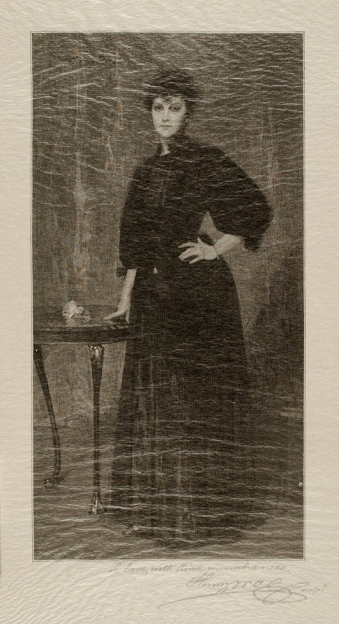 A Lady in Black by Henry Wolf