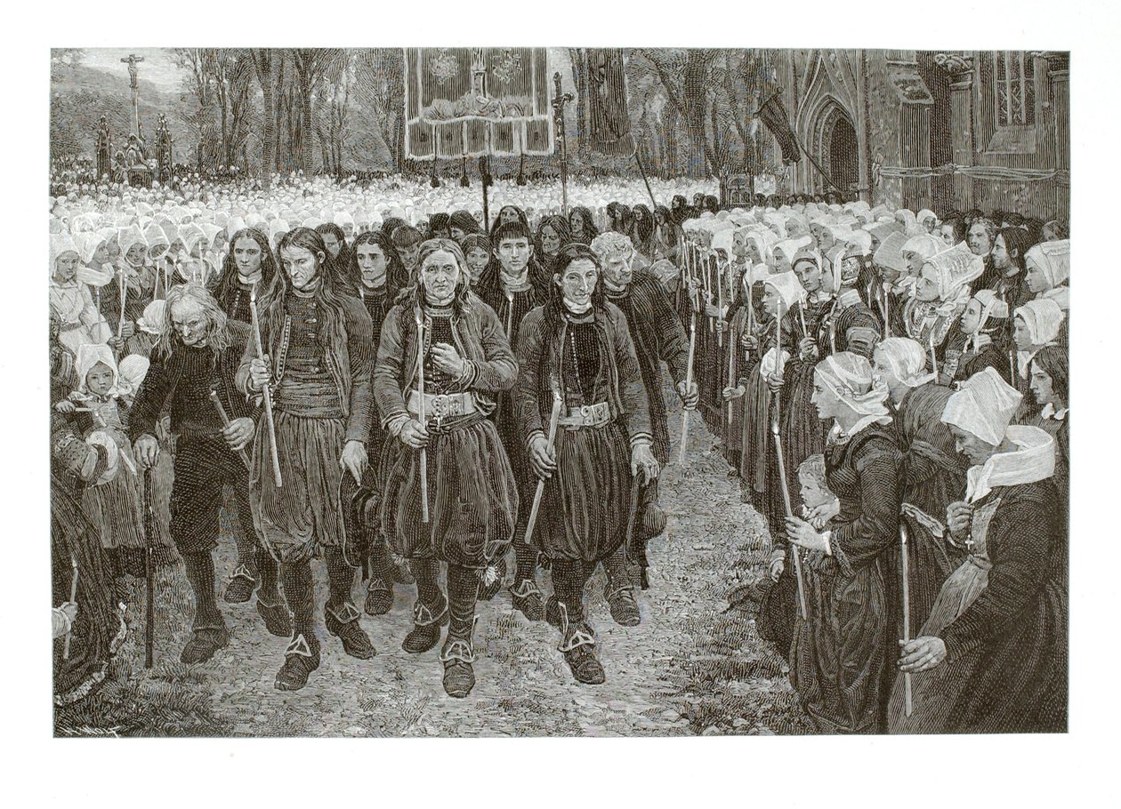 A Religious Procession in Brittany by Henry Wolf