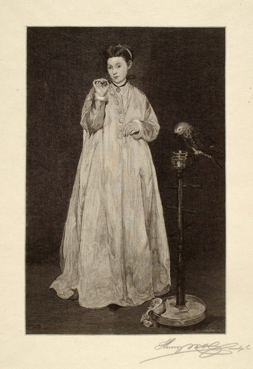 The Woman with a Parrot by Henry Wolf