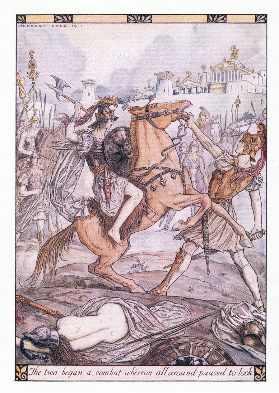 The Two Began a Combat Whereon All Around Paused to Look by Herbert Cole