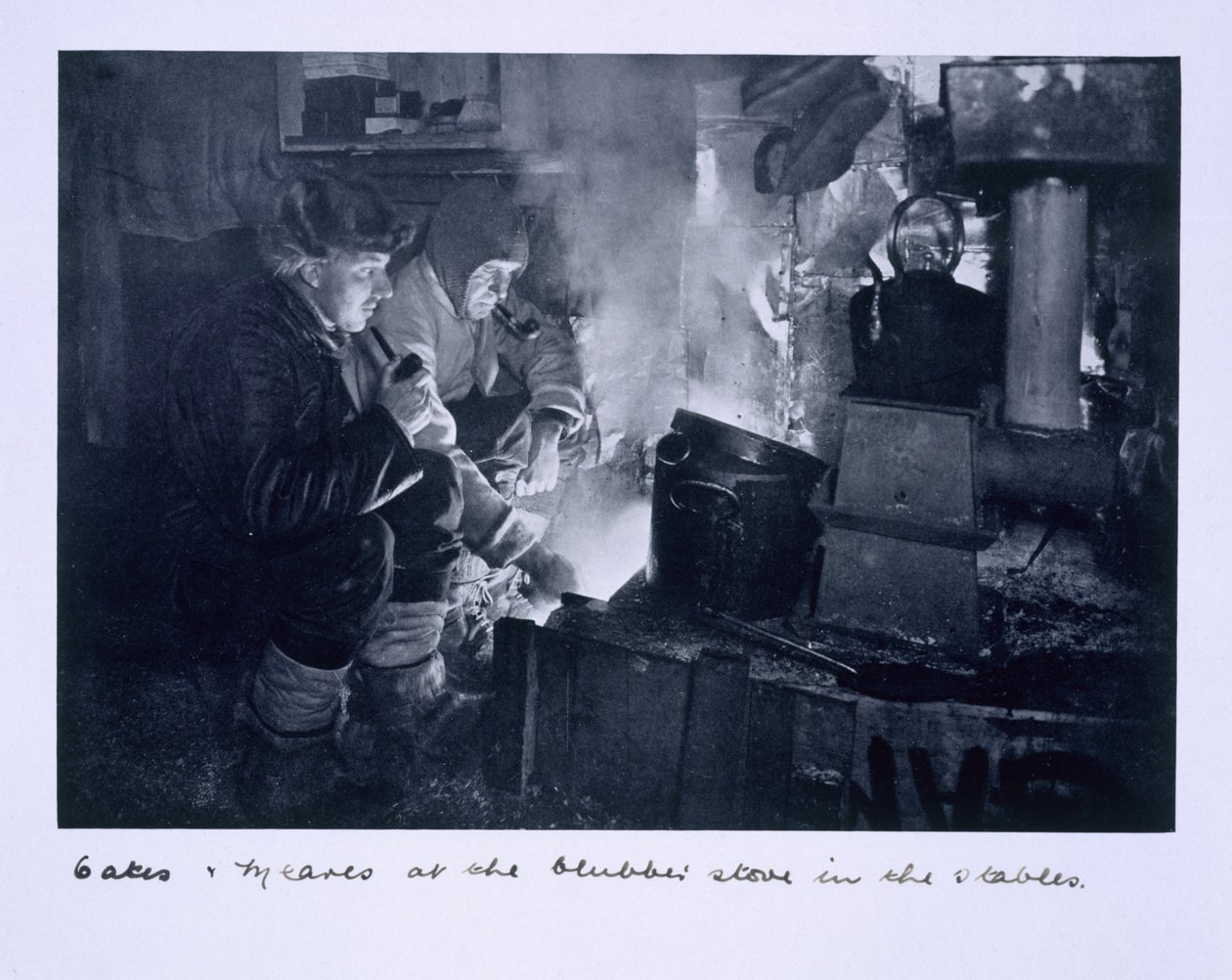 Oates and Meares at the Blubber Stove in the Stables, from 