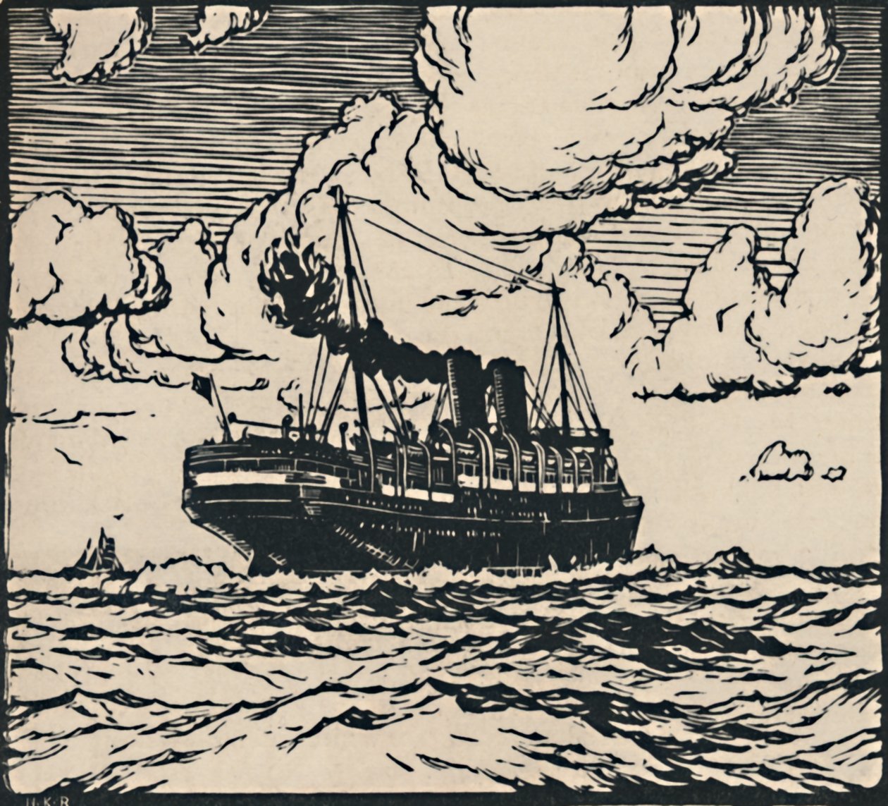 Steamer at Sea by Herbert Kerr Rooke