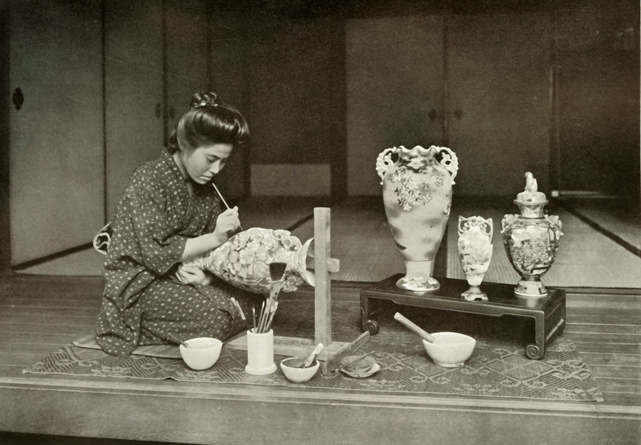 Painting Pottery for Export, 1910 by Herbert Ponting
