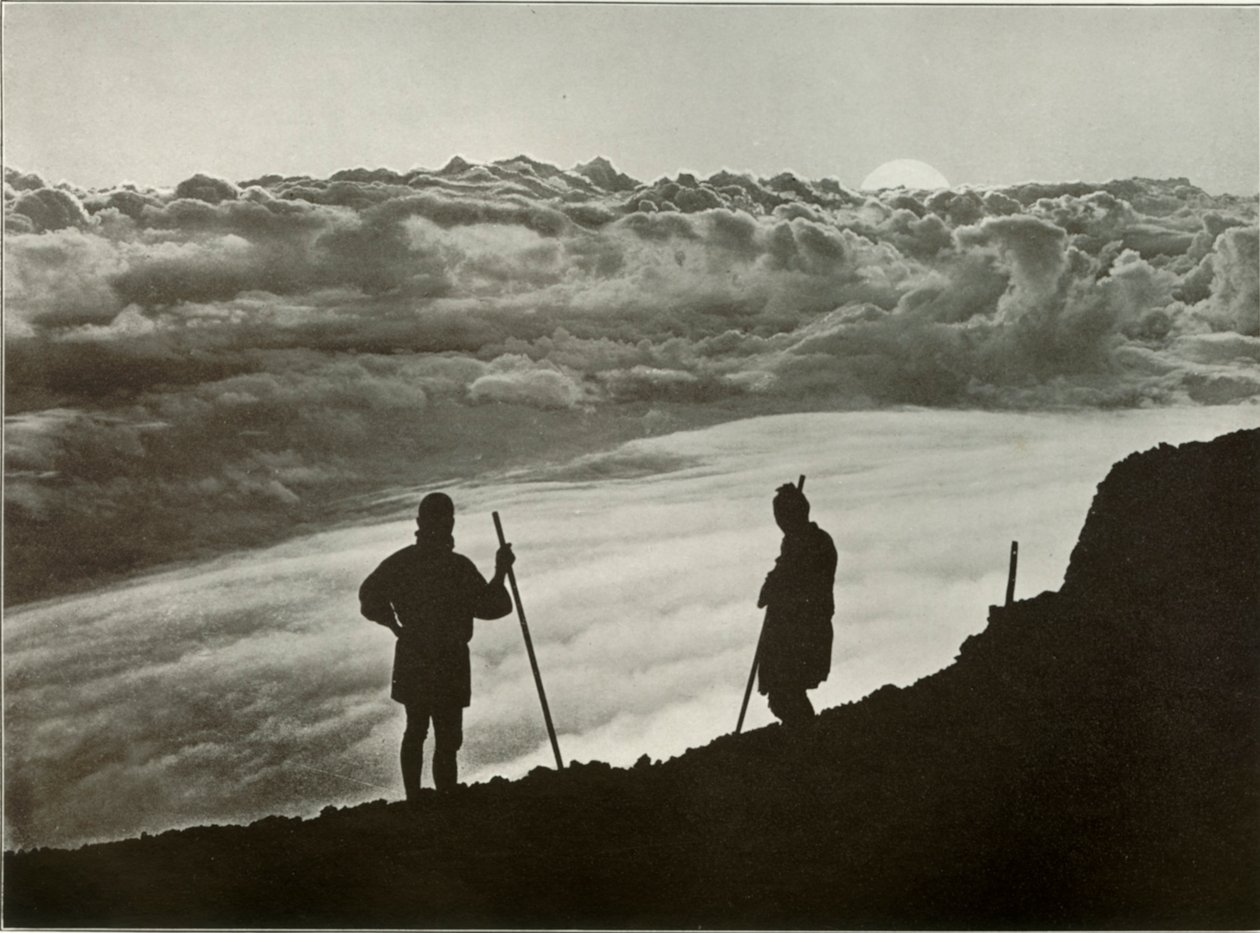 Sunset from the Summit of Fuji by Herbert Ponting