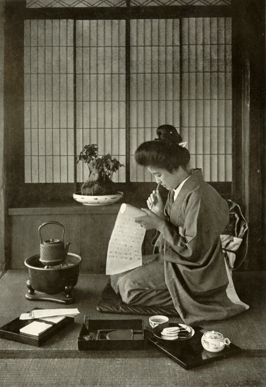 Writing A Letter by Herbert Ponting