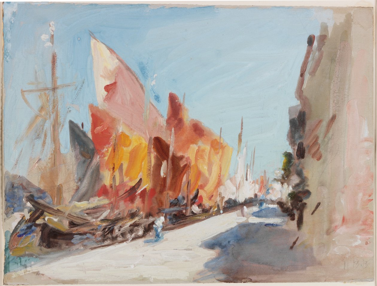 Chioggia, Boats at Quay by Hercules Brabazon Brabazon