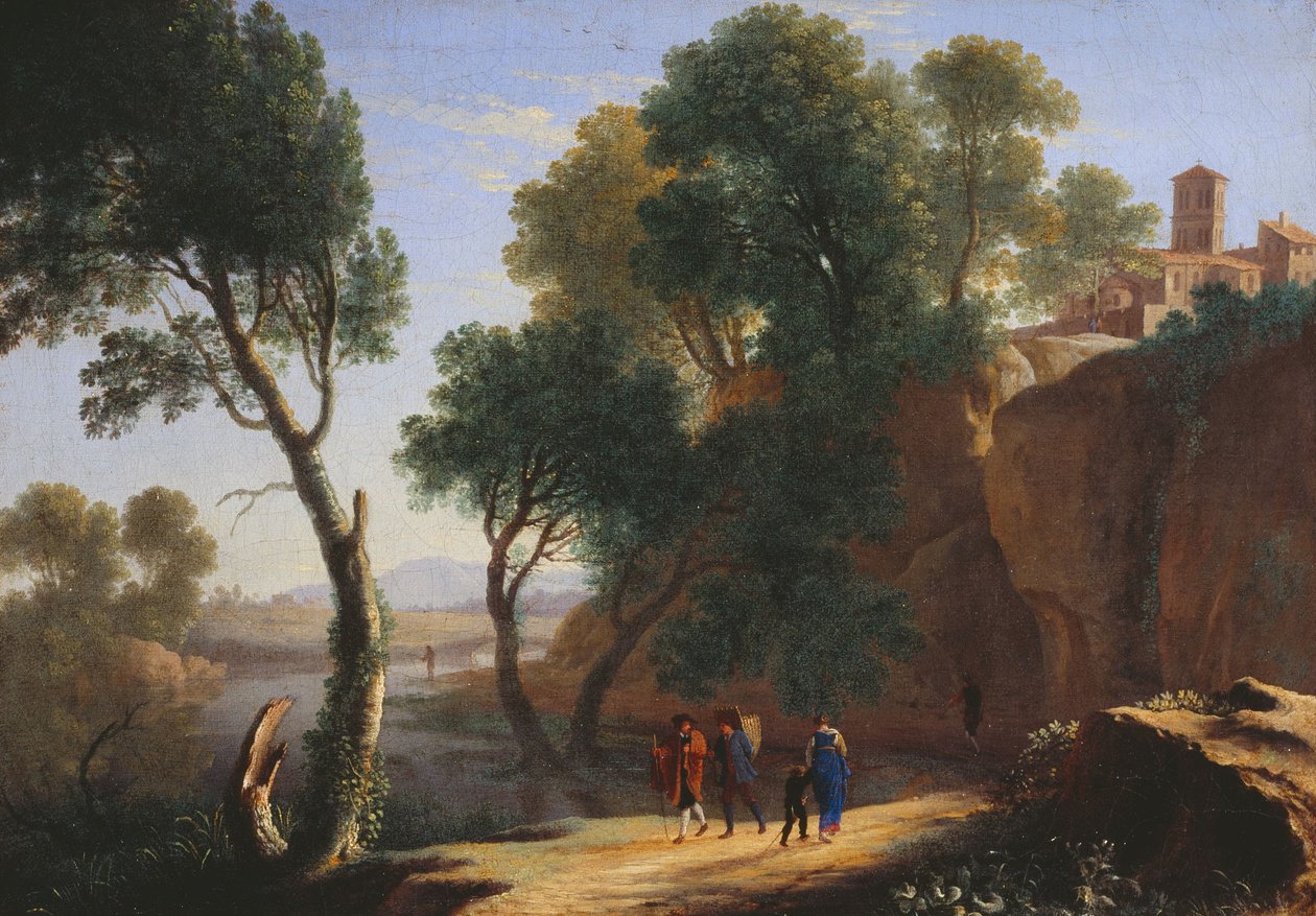An Italian Landscape by Herman van Swanevelt