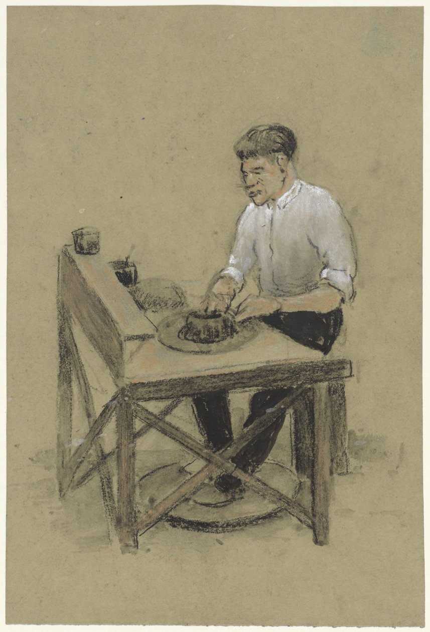 Potter at His Wheel by Herman Heijenbrock