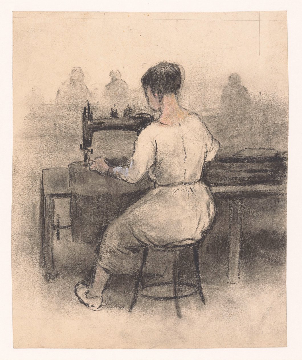 Woman at Sewing Machine by Herman Heijenbrock