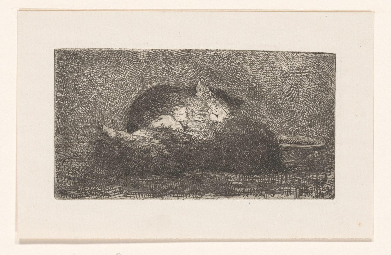 Two Cats by Herman Johannes van der Weele