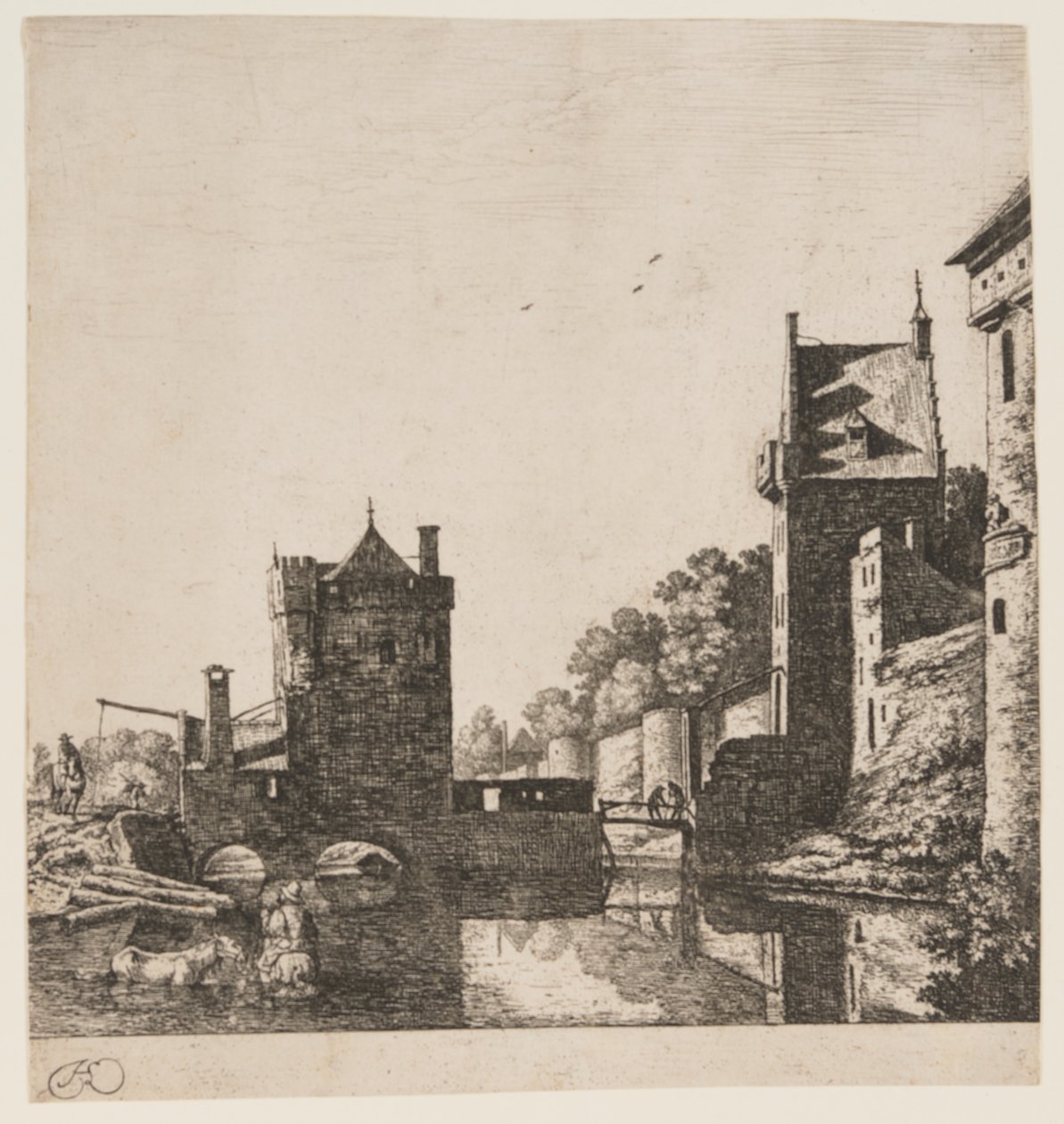 The Wittevrouwen Gate in Utrecht by Herman Saftleven