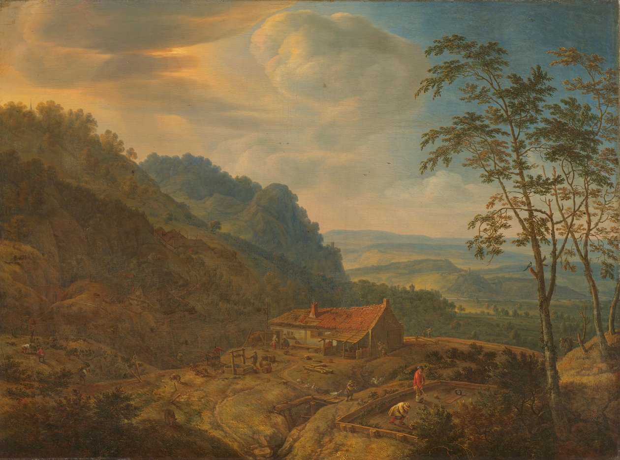 Mountainous Landscape with Farm by Herman Saftleven