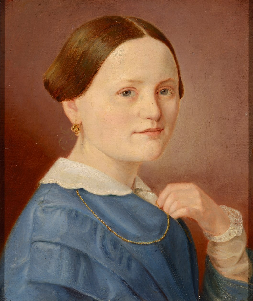 Portrait of a Lady with a Necklace and a Light Dress by Hermann Eduard Hartmann