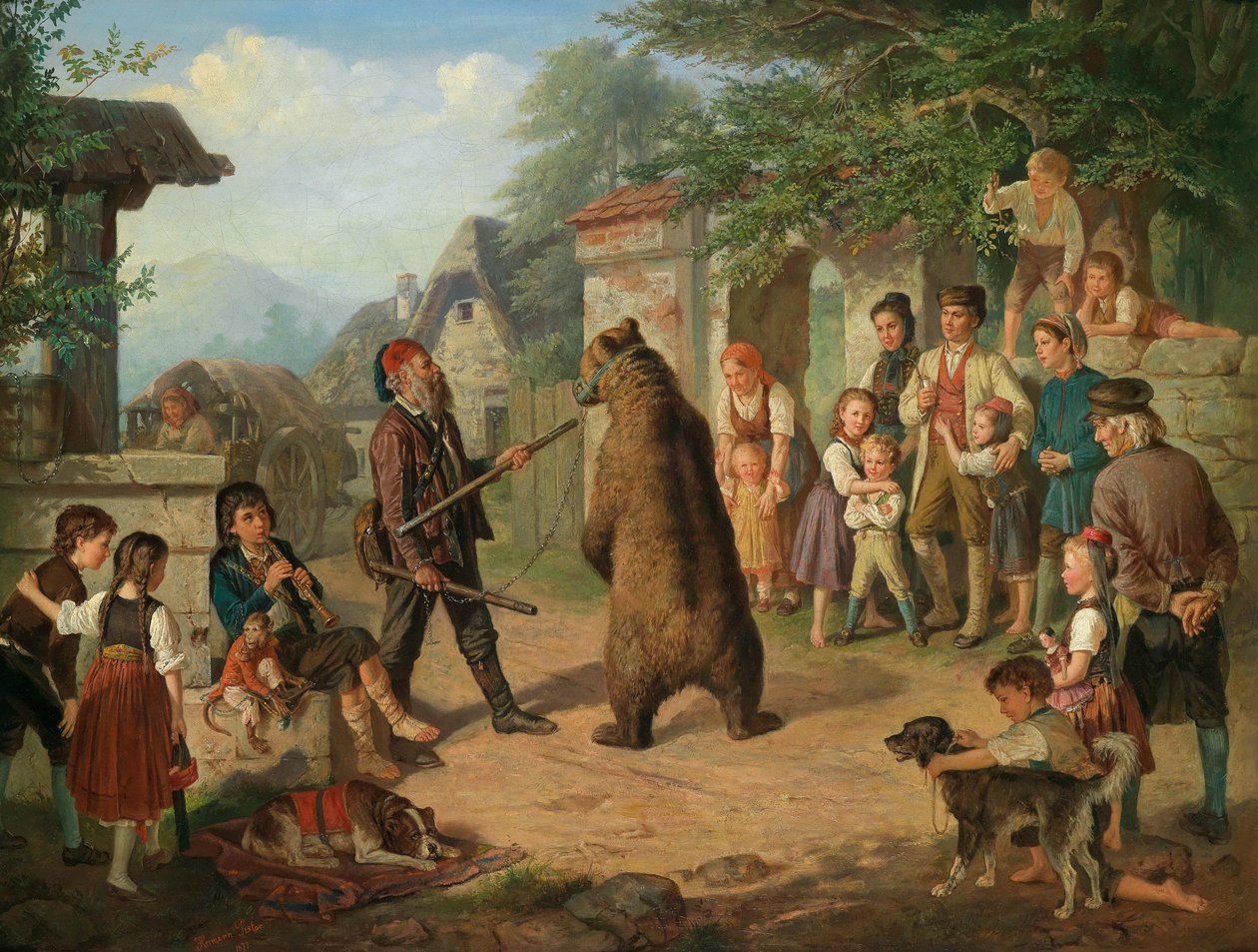 Traveling Circus in a Village by Hermann Pistor
